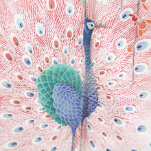 Load image into Gallery viewer, Furisode Light Red Plum blossom Peacock Tall Silk #10558B4
