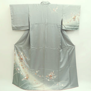 Kimono Gray Chrysanthemum Sayagata Tall Silk #9940B5