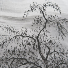 Load image into Gallery viewer, Men&#39;s Haori Vintage(1950-1980) Black Montsuki Landscape Silk #10288E4
