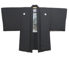 Load image into Gallery viewer, Men&#39;s Haori Vintage(1950-1980) Black Montsuki Landscape Silk #10417A2
