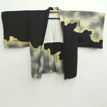 Load image into Gallery viewer, Haori Jacket Vintage(1950-1980) Black Cream white Gold Mystical Night Silk #10239E2
