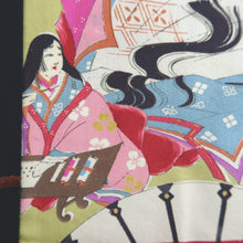 Load image into Gallery viewer, Haori Jacket Vintage(1950-1980) Black Leaves Silk #10208E1
