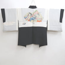 Load image into Gallery viewer, Haori Jacket Vintage(1950-1980) Black Embroidery Flower Alluring Princess Silk #9871B3
