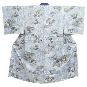 Men's Juban Blueish Gray Ukiyoe Utamaro Silk #10455A4