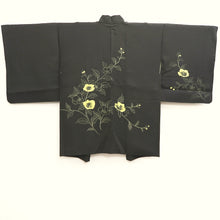 Load image into Gallery viewer, Haori Jacket Vintage(1950-1980) Black Flower Silk #10044C5
