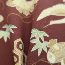 Load image into Gallery viewer, Haori Jacket Vintage(1950-1980) Reddish Brown Pine Tree Silk #10118D2
