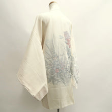 Load image into Gallery viewer, Haori Jacket Vintage(1950-1980) White Silver Flower Silk #10013C3
