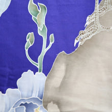 Load image into Gallery viewer, Furisode Vintage(Pre-1920) Blue Peacock Hand painted Silk #11109Z1
