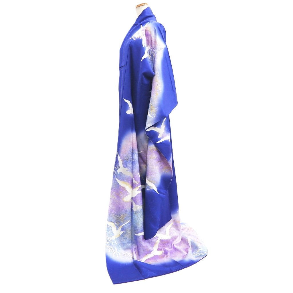 Furisode Blue Seagull Tall Silk #10559B4