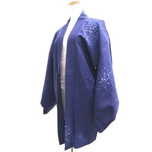 Haori Jacket Vintage(1950-1980) Blue Wave Silk #10104D2