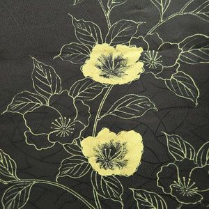 Haori Jacket Vintage(1950-1980) Black Flower Silk #10044C5