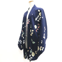 Load image into Gallery viewer, Haori Jacket Vintage(1950-1980) Dark Blue Shibori Flower Silk #10089D1
