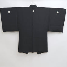 Load image into Gallery viewer, Men&#39;s Haori Vintage(1950-1980) Black Habutae Landscape Silk #9987C2
