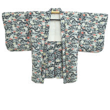 Load image into Gallery viewer, Haori Jacket Vintage(1950-1980) Light Gray Maple Leaf Branch Silk #10849E3
