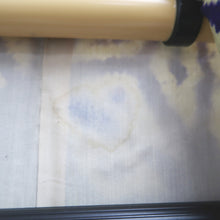 Load image into Gallery viewer, Kimono Vintage(1950-1980) Light Yellow Purple Shibori Silk #10261E4
