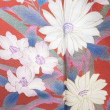 Load image into Gallery viewer, Furisode Light Red Flower Tall Silk #9692J4
