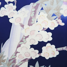Load image into Gallery viewer, Furisode Blue Bird Plum blossom Silk #10339F2
