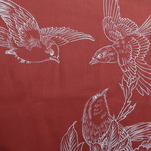 Load image into Gallery viewer, Haori Jacket Vintage(1950-1980) Red Bird Flower Embroidery Silk #9999C3
