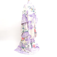 Load image into Gallery viewer, Furisode Lavender Bird Tall Silk #9713J5
