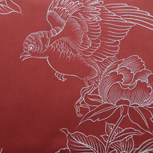 Load image into Gallery viewer, Haori Jacket Vintage(1950-1980) Red Bird Flower Embroidery Silk #9999C3
