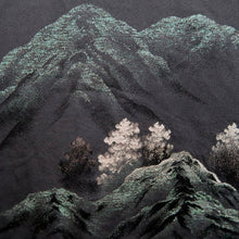 Load image into Gallery viewer, Haori Jacket Vintage(1950-1980) Black Tree Mountain Landscape Silk #9776A4
