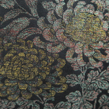 Load image into Gallery viewer, Haori Jacket Vintage(1950-1980) Black Silver Gold Chrysanthemum Silk #10058D1
