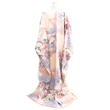 Load image into Gallery viewer, Furisode Pale Pink Plum blossom Chrysanthemum Silk #10549B4
