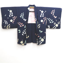 Load image into Gallery viewer, Haori Jacket Vintage(1950-1980) Dark Blue Shibori Flower Silk #10089D1

