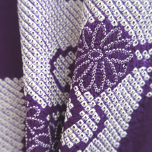 Load image into Gallery viewer, Haori Jacket Vintage(1950-1980) Purple Shibori Chrysanthemum Silk #10224E2
