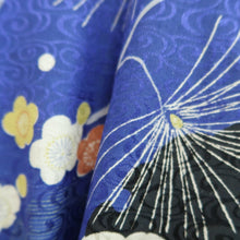 Load image into Gallery viewer, Haori Jacket Vintage(1920-1950) Blue Pine Tree Plum blossom Long Silk #9964C1
