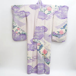 Furisode Lavender Bird Tall Silk #9713J5