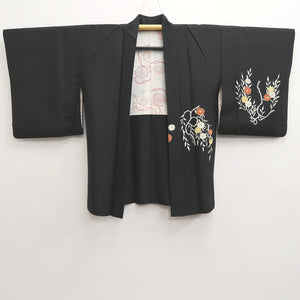 Haori Jacket Vintage(1950-1980) Black Branch Silk #10209E1