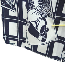 Load image into Gallery viewer, Yukata Vintage(1950-1980) White Navy Kabuki Cotton #10764D4
