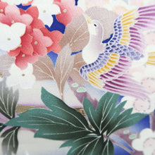 Load image into Gallery viewer, Furisode Blue Bird Plum blossom Silk #10339F2
