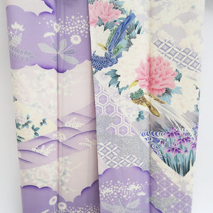 Furisode Lavender Bird Tall Silk #9713J5