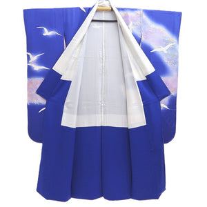 Furisode Blue Seagull Tall Silk #10559B4