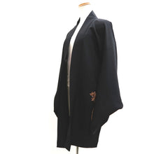 Load image into Gallery viewer, Haori Jacket Vintage(1950-1980) Black Fully Embroidered Flower Silk #10045C5
