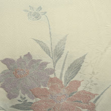 Load image into Gallery viewer, Haori Jacket Vintage(1950-1980) White Silver Flower Silk #10013C3
