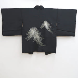 Haori Jacket Vintage(1950-1980) Black Fully Embroidered Kiku Silk #10029C4