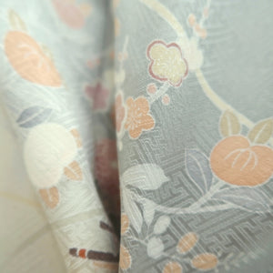 Kimono Gray Chrysanthemum Sayagata Tall Silk #9940B5