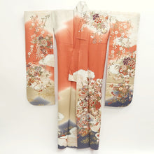 Load image into Gallery viewer, Furisode Reddish Pink Beige Gray Shidare Sakura Silk #9683J3
