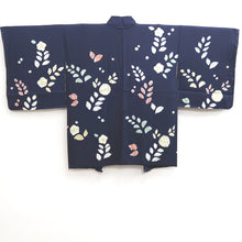 Load image into Gallery viewer, Haori Jacket Vintage(1950-1980) Dark Blue Shibori Flower Silk #10089D1

