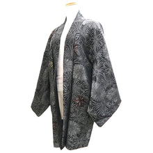 Load image into Gallery viewer, Haori Jacket Vintage(1950-1980) Black Silver Gold Chrysanthemum Kikuzukushi Silk #9762A3

