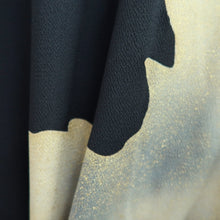 Load image into Gallery viewer, Haori Jacket Vintage(1950-1980) Black Cream white Gold Mystical Night Silk #10239E2
