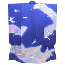 Load image into Gallery viewer, Furisode Blue Seagull Tall Silk #10559B4
