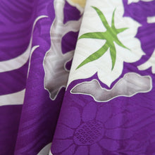 Load image into Gallery viewer, Kimono Vintage(1920-1950) Purple Ryusui Sayagata Silk #10783D4
