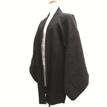 Load image into Gallery viewer, Haori Jacket Vintage(1950-1980) Black Gold Silver Chrysanthemum Silk #10240E3
