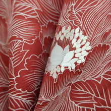 Load image into Gallery viewer, Haori Jacket Vintage(1950-1980) Red Bird Flower Embroidery Silk #9999C3
