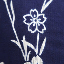Load image into Gallery viewer, Yukata Vintage(1950-1980) Navy Cherry Blossom Cotton #11104B1
