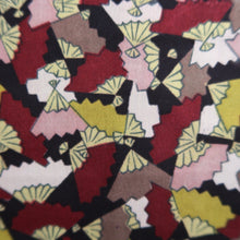 Load image into Gallery viewer, Haori Jacket Vintage(1950-1980) Black Wine red Folding Fan Silk #10740D3
